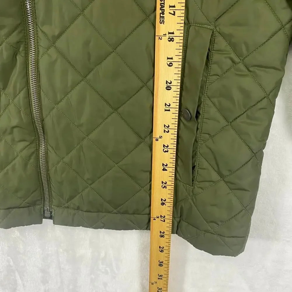 L.L. Bean Men's Green Bean's Diamond-Quilted Jacket Full-Zip Sz M